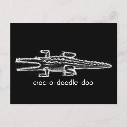 Krokodil-Doodle-doo Postkarte (Vorderseite)