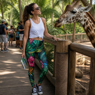 Krokodil-Dschungel-Träume Nahtloses Oberflächenmus Leggings