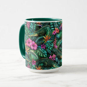 Krokodil-Dschungel-Träume Nahtloses Oberflächenmus Tasse