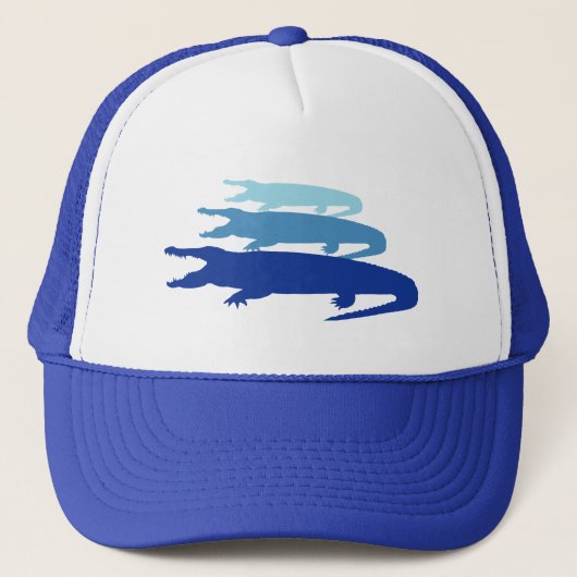 Krokodil-Einband (blau) Truckerkappe (Vorderseite)