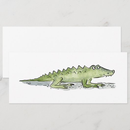 Krokodil Einladung (Vorne/Hinten)