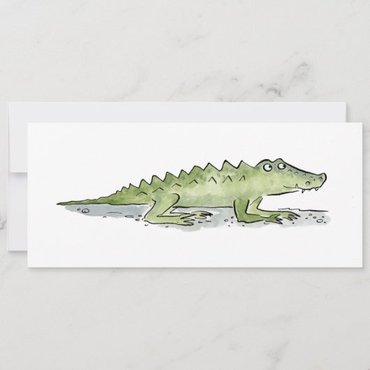 Krokodil Einladung (Vorderseite)