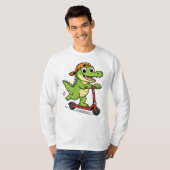 Krokodil fährt Roller T-Shirt (Vorne ganz)