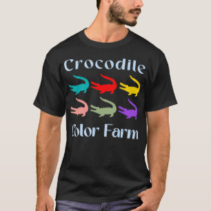 Krokodil-Farben-Farm-Sonnenuntergang-Vintage-Desig T-Shirt