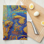 Krokodil Farbig  Geschirrtuch (Viertel Falte)