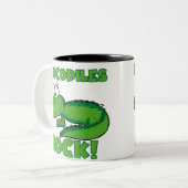 Krokodil-Felsen Zweifarbige Tasse (Vorderseite Links)