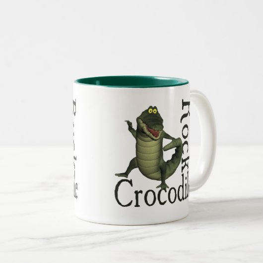 Krokodil-Felsen Zweifarbige Tasse (VorderseiteRechts)