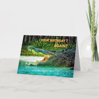 Krokodil Frage deinen Geburtstag? Wieder? Foto Art Karte
