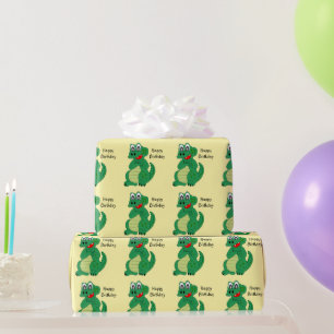 Krokodil Geburtstagsgeschenk in beliebiger Hinterg Geschenkpapier