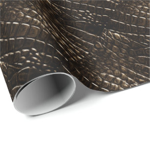Krokodil-Haut-Packpapier-Schwarzes, Brown Geschenkpapier