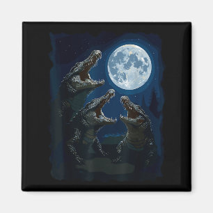 Krokodil heult am Mond Wildtiere Krokodile  Magnet