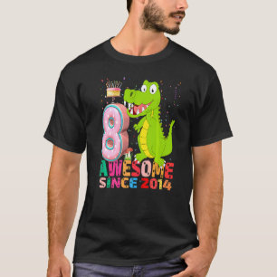 Krokodil Ich bin 8 Jahre alte Mädchen Geburtstag K T-Shirt
