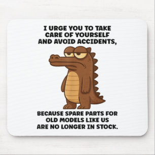 Krokodil Ich fordere Sie auf, sich selbst und Mousepad