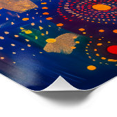 Krokodil im aborigines Dot Art Stil Poster (Ecke)