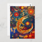 Krokodil im aborigines Dot Art Stil Postkarte (Vorne/Hinten)