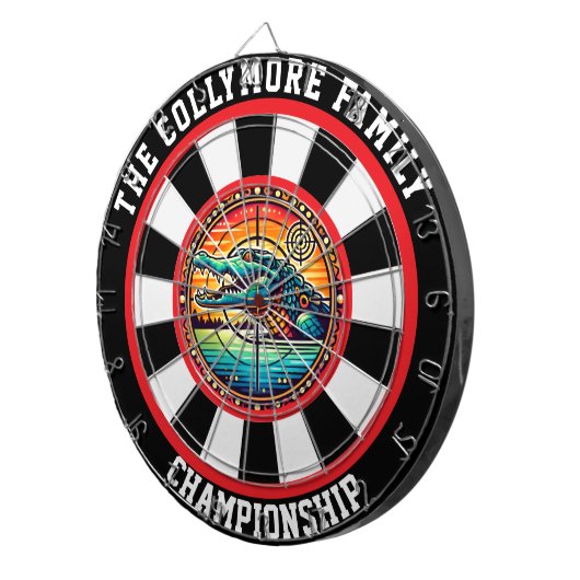 Krokodil im Aimsee Dartscheibe (Vorderseite rechts)