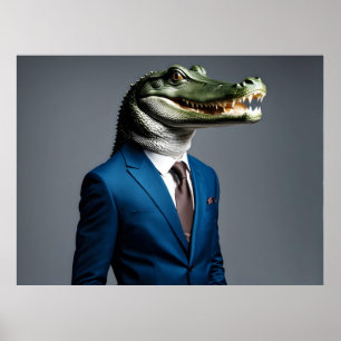Krokodil im Anzug Poster