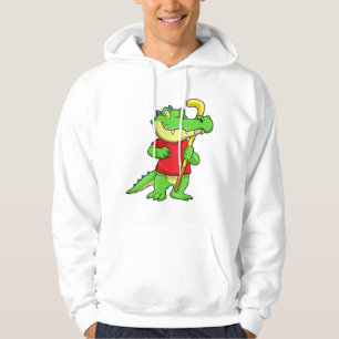 Krokodil im Feldhockey mit Hockeystick Hoodie