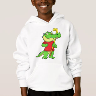 Krokodil im Feldhockey mit Stick Hoodie