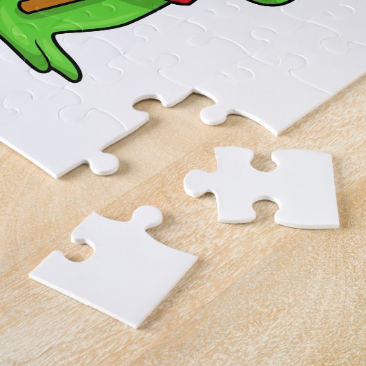 Krokodil im Feldhockey mit Stick Puzzle (Seite)