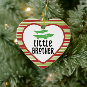 Krokodil kleiner Bruder Weihnachten Keramik Ornament