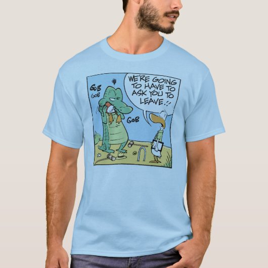 Krokodil-Krokett-Cartoon-Spaß T-Shirt (Vorderseite)