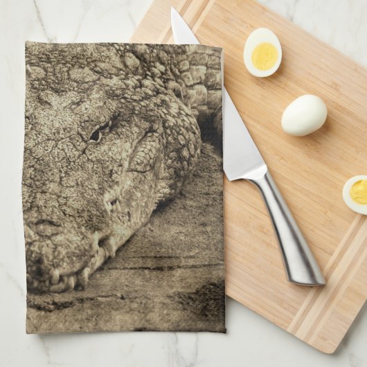 Krokodil Küchentuch (Viertel Falte)