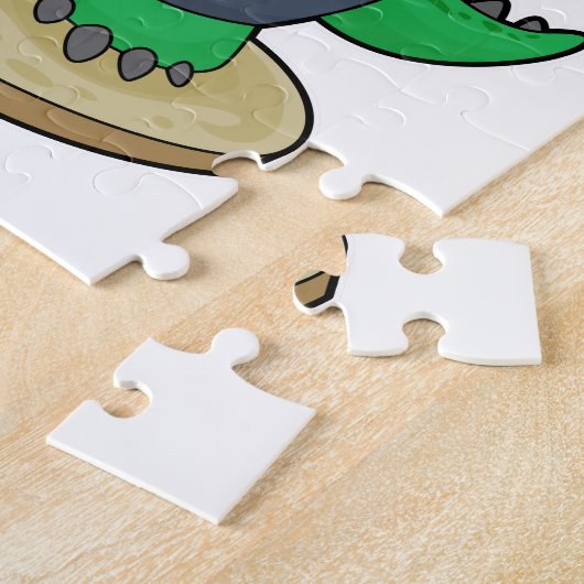 Krokodil mit Blume Puzzle (Seite)