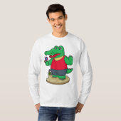 Krokodil mit Blume T-Shirt (Vorne ganz)