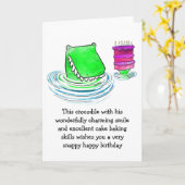 Krokodil mit Geburtstagskarte Karte (Gelbe Blume)