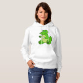 Krokodil mit Kaffee-Cup Hoodie (Vorne ganz)