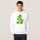 Krokodil mit Kaffee-Cup Hoodie (Vorne ganz)