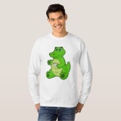 Krokodil mit Kaffee-Cup T-Shirt (Vorne ganz)