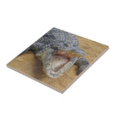 Krokodil mit Kiefer Wide Open Nah-up Fliese (Seite)