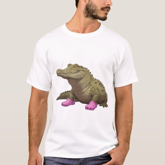 Krokodil mit Krokoschuhen T-Shirt (Vorderseite)