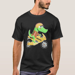 Krokodil mit Motorrad-Motorradschmutzfisch T-Shirt