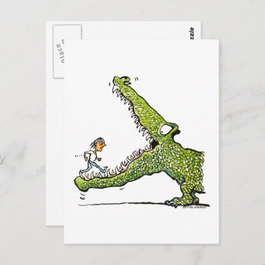 Krokodil Postkarte (Vorne/Hinten)