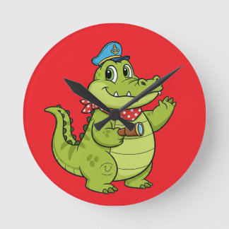 Krokodil Runde Wanduhr