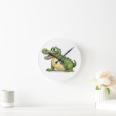 Krokodil Runde Wanduhr (Zuhause)