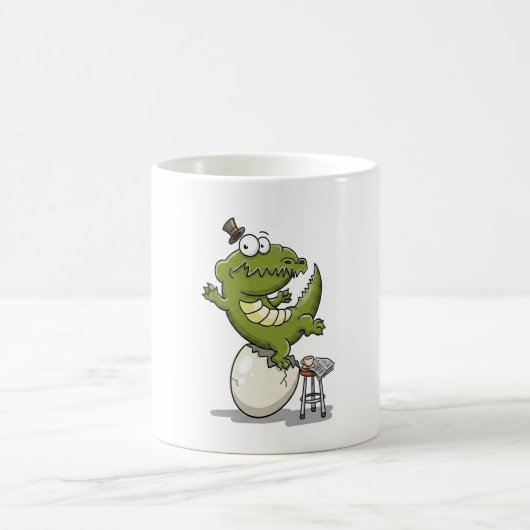 Krokodil schlüpft aus einem Ei Kaffeetasse (Mittel)