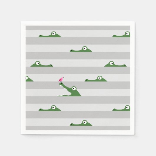 Krokodil Serviette (Vorderseite)