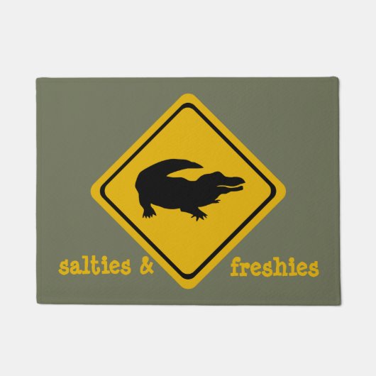 Krokodil-Straßenschild - Tür Fußmatte (Vorderseite)