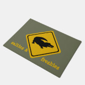 Krokodil-Straßenschild - Tür Fußmatte (Schrägansicht)
