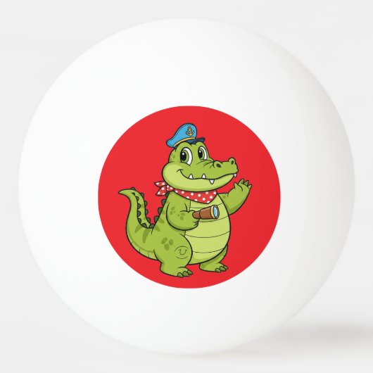 Krokodil Tischtennisball (Vorderseite)