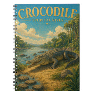 Krokodil Tropischer Fluss Wasserfarbe GeoSaga Notizblock