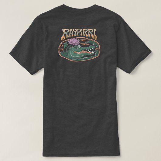 Krokodil und Lotus - Raypirri T-Shirt (Design Rückseite)