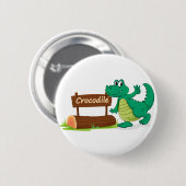 Krokodil und Namensschild Button (Vorne & Hinten)