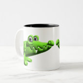 Krokodil Zweifarbige Tasse (Vorderseite Links)