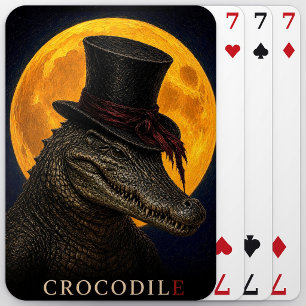 Krokodil-Zylinderhut gotischer Surrealismus Spielkarten
