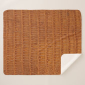 Krokodilalligatorenledertextur nah sherpadecke (Vorderseite (Horizontal))